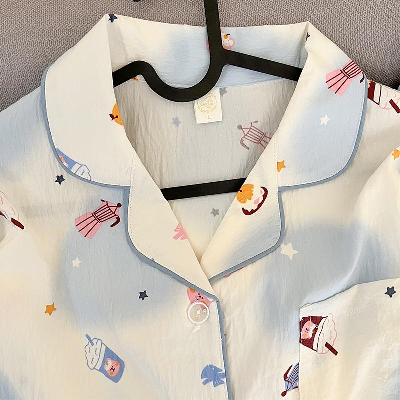 Frühling Niedlich Süß Damen Nachtwäsche Harajuku Stil Pyjamas für Damen Einfaches Lässiges Mode Pyjama Set