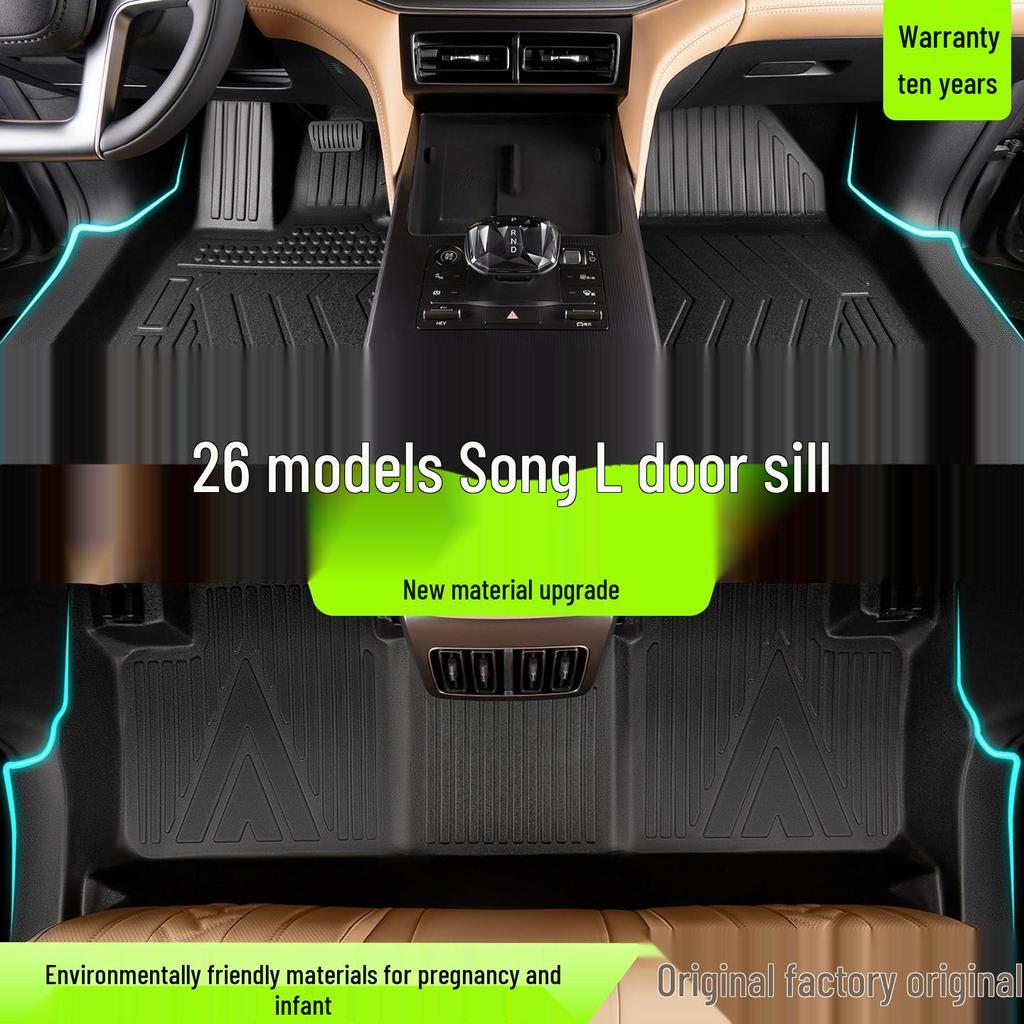 Compatible TPE Floor Mats for 26 BYD Song L DMI Models – Full Coverage, Custom EV Car Accessories