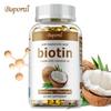 Biotin-Kapseln, 10.000 mcg, natives Kokosöl, natürliches Nahrungsergänzungsmittel, geeignet für Männer und Frauen.