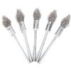 5Pcs Pointed Stainless Steel Wire Brushes Wheel Kit for Drill with 1/4"shank 0.3mm for Removal of Rust/Corrosion/Paint