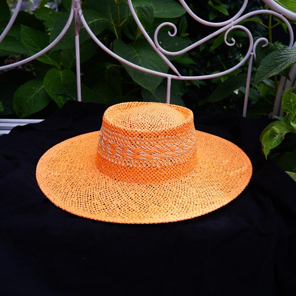 Japanese And Korean Version Of Small Fresh Hand-Woven Panama Wide-Brimmed Top Hat For Men And Women Summer Vacation Sunshade Sunscreen Straw Hat