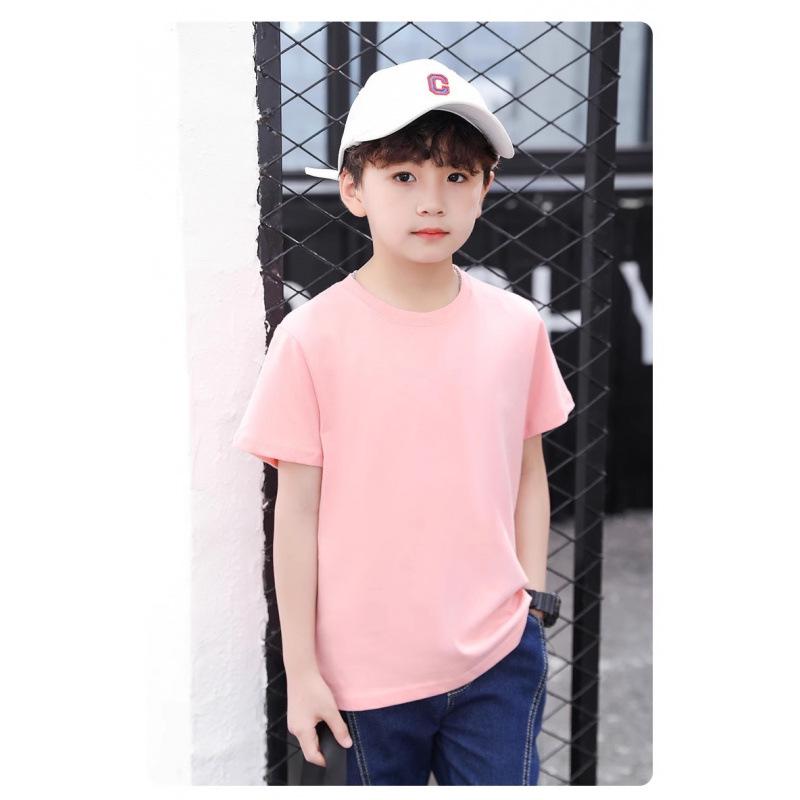 Boys' Pure Cotton School Style Short-Sleeve T-Shirt for Ages 10-14 - Summer 2025