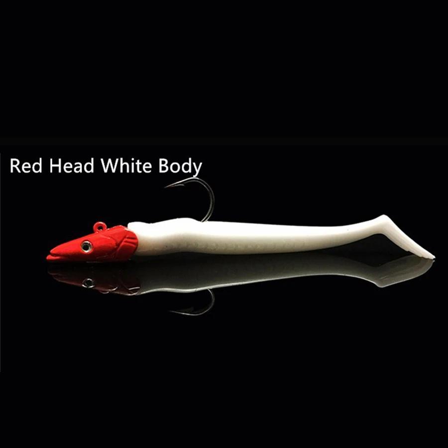 Zacht Kunstaas Glow Crazy Fish Zandworm Wobbler Lokaas met Jigkop Haak Siliconen Zeebaars Snoek Cana Rotsvissen Tandvis Vinyl Vissen 260319
