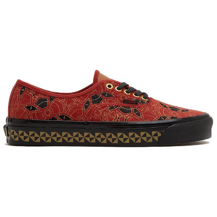Vans Authentic Series Haunted Hotel Casual Low Top Skate Shoes Unisex Sneakers Black Red VN0A7Q5C968