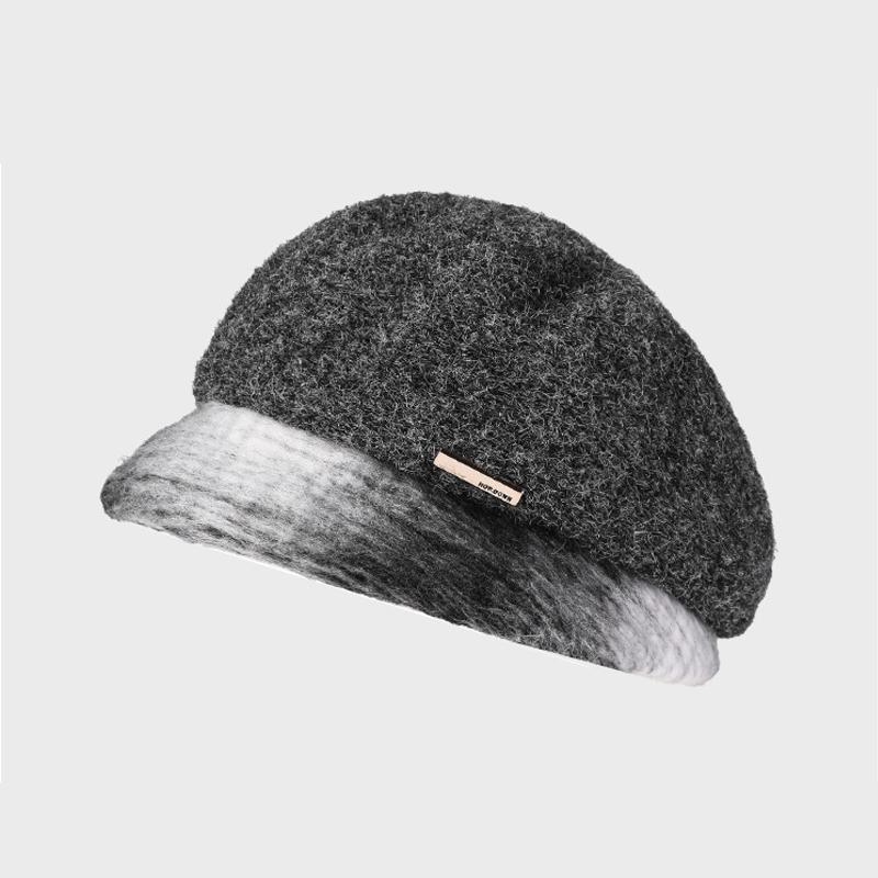 

Осенне-зимняя толстая вязаная шапка-рыбачка, женская теплая шляпа-ведро серый