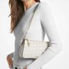 Michael Kors Empire Logo Print Medium Chain Link Canvas Clutch Crossbody Bag Women Handbags White 32H3G8EW6B0160