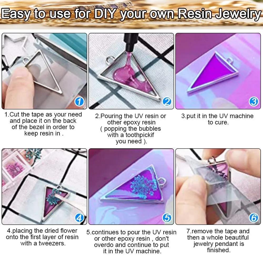 3 Rolls of Seamless Adhesive Seamless Epoxy Tape 5m DIY Process Tape UV High Viscosity Resin Paper Tool Baby Blue