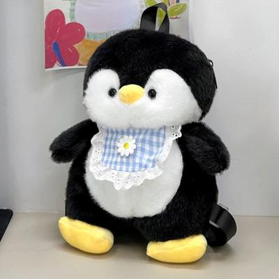 Cartoon  Apron Penguin Backpack Girl Heart Cute Plush Doll Penguin Doll