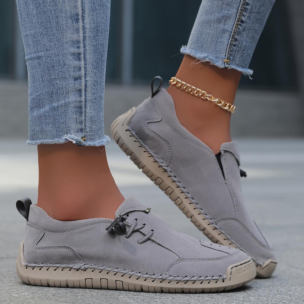 Handgenähte lässige Sportschuhe im britischen Stil, Zehenkappe aus Gummi gegen Stöße, rutschfeste, verschleißfeste Außensohle