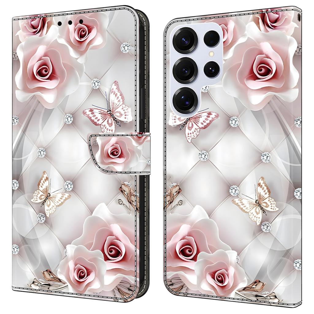 For Samsung Galaxy S24 Ultra Leather Case Pattern Printing Wallet Stand Anti Drop Phone Cover