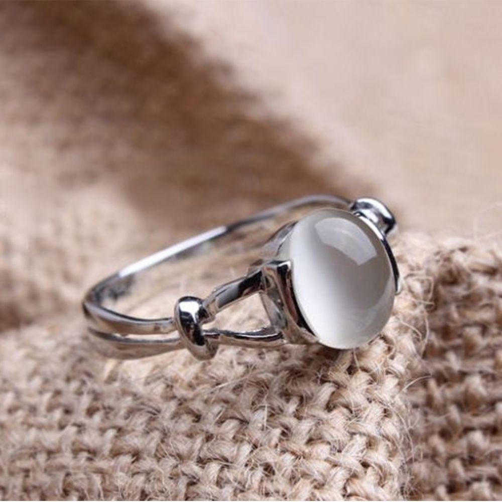 Glamour Steel Gift Engagement Ring With Bright Stone Silver Plated Fashion Jewelry