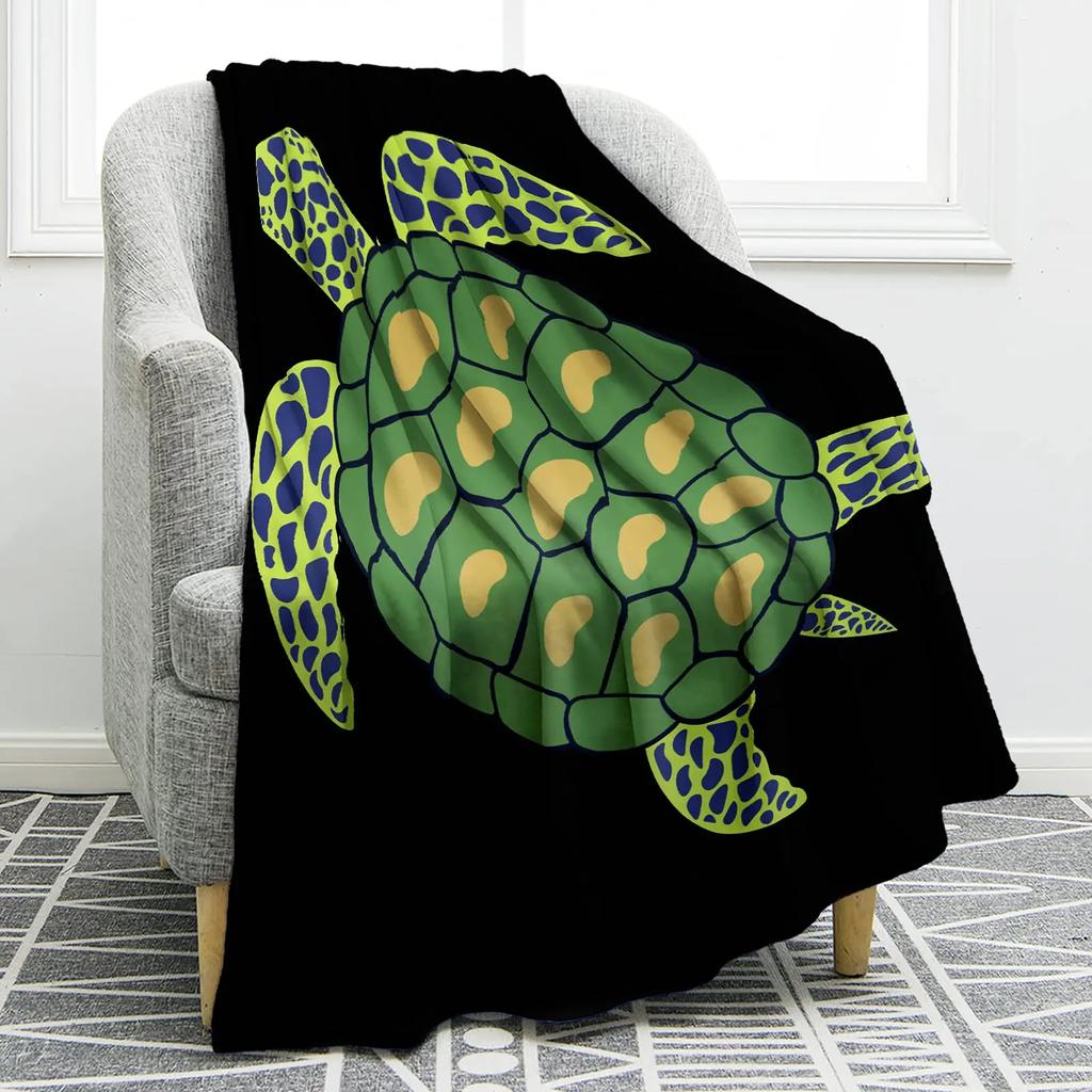 Flannel Fleece Bed Blankets Lightweight Cozy Throw Blanket for Couch Sofa Bedroom Adults Teen Sea Turtle Ocean Animal Landscape