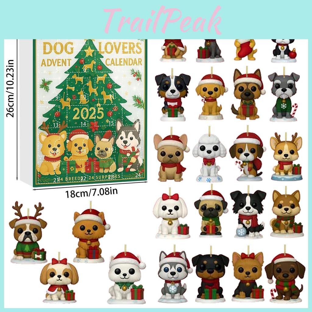 Christmas Dog Lover Advent Calendar With Acrylic Tree Ornaments For Holiday Celebration