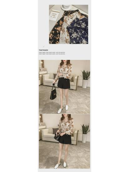 Women's 2024 Chiffon Long Sleeve Korean Style Slimming Shirt - Trendy Loose Fit