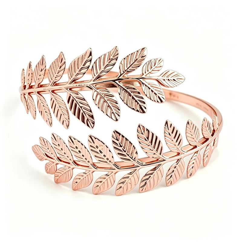 Metal Leaf Upper Arm Bracelet Greek Roman Style Gold Delicate Jewelry for Women Festival Holiday Gift