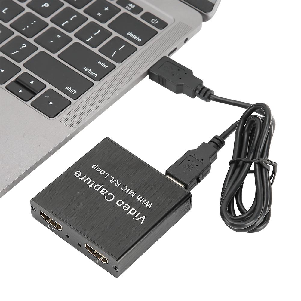 Video Capture Card USB2.0 HDMI Loop‑Out Support 4K Electronic Equipment 0.4a 5V DC