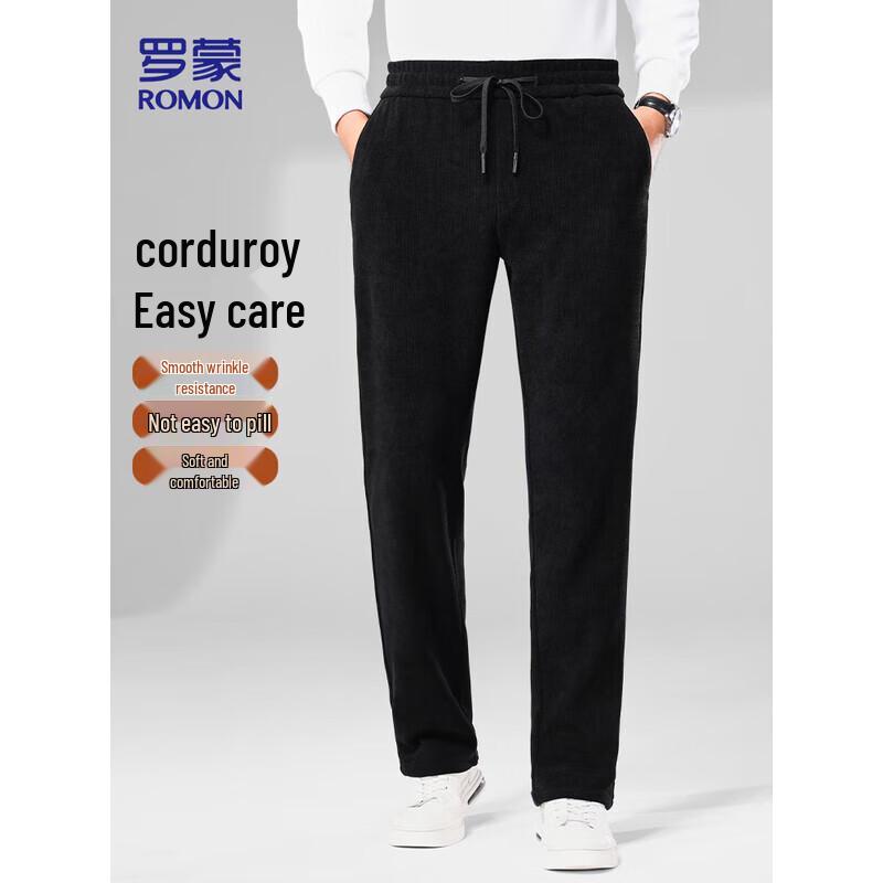 

ROMON Men s Thickened Corduroy Drawstring Casual Pants 4XL