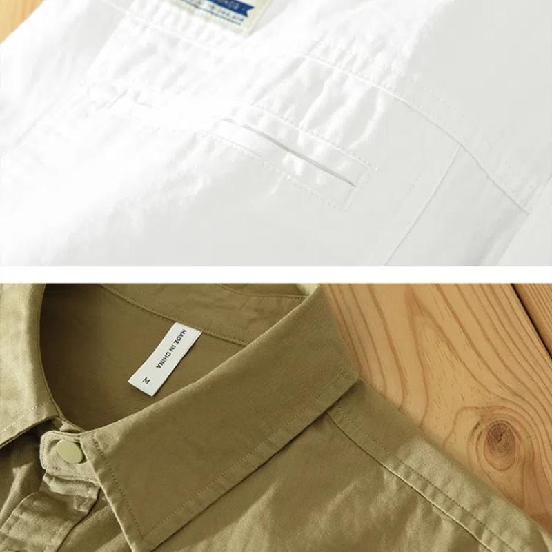 Japanese Style Cargo Shirts for Men New Fashion Casual Long Sleeve 100% Cotton Mens Shirts Spring and Autumn Streetwear Loose Tops Youth