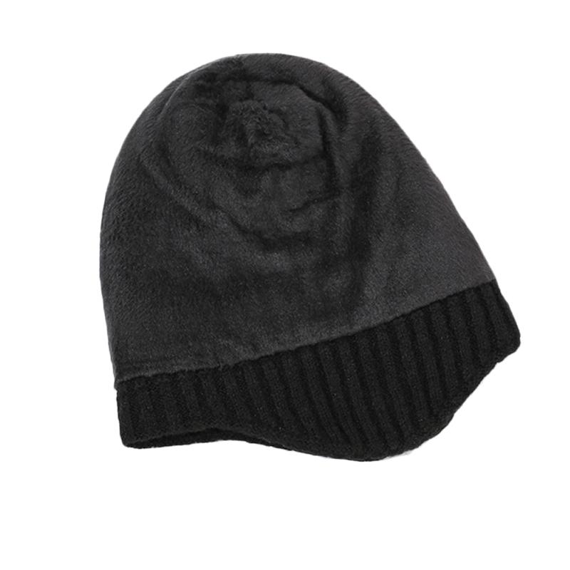 Men's Winter Warm Velvet Thick Hat Cycling Wool Hat Cold-Proof Ear Protection Knitted Hat