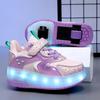 Inline Skate Shoes Pulley Shoes LED Sneaker with 2 Wheels Double Wheel Skate Shoes 2 In 1 Removable Pulley Skate Skating Parkour