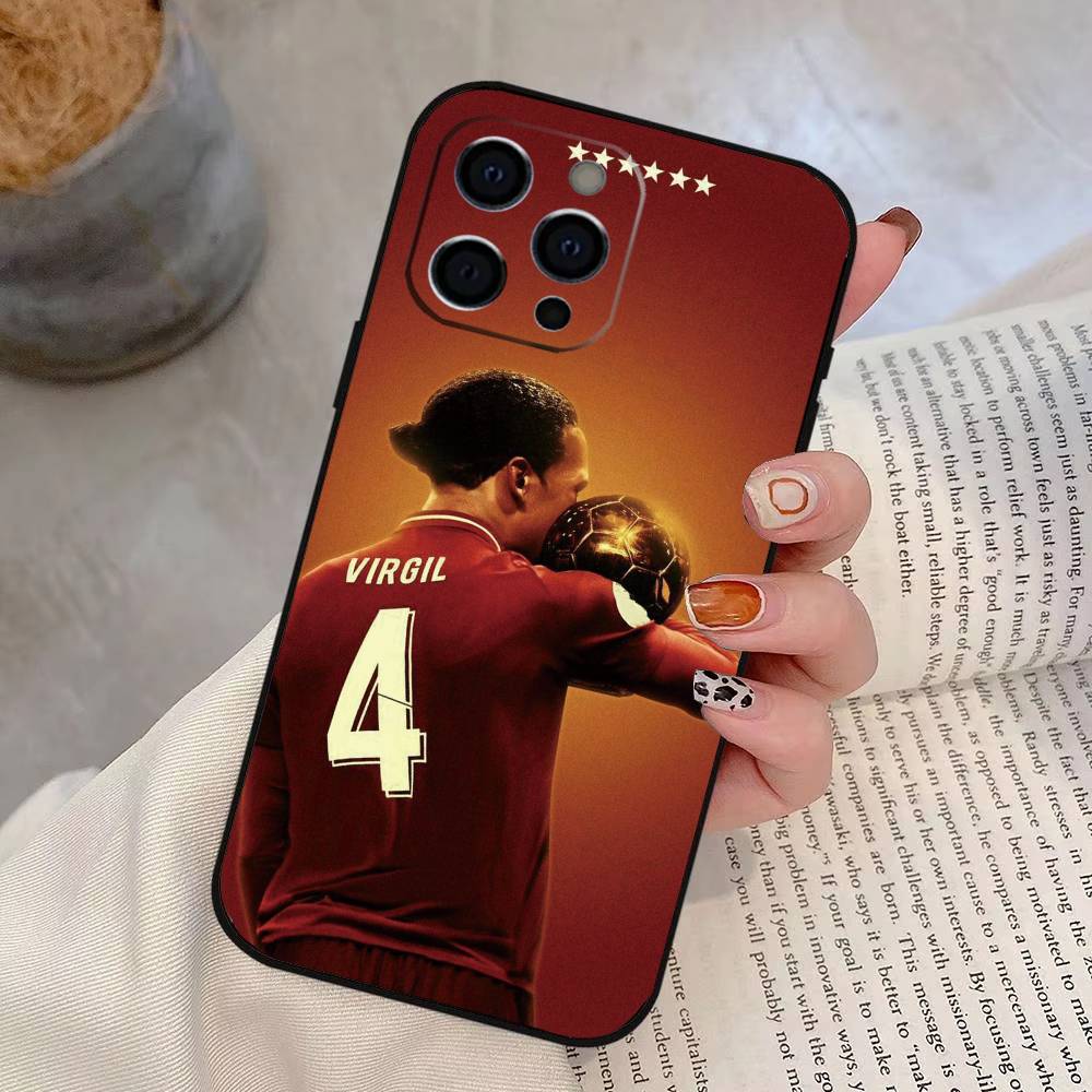FOOTBALL V-Virgil van D-Dijk Phone Case For iPhone 17,16,15,14,13,12,11 Plus,Pro Max,XS,Soft Silicone Black Cover