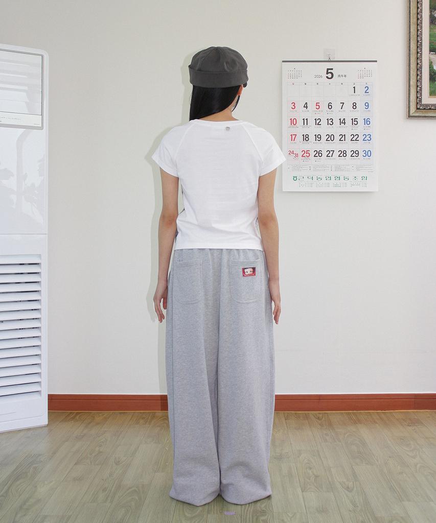 RONRON Betty Boop Lettering Sweat Jogger Pants Gray