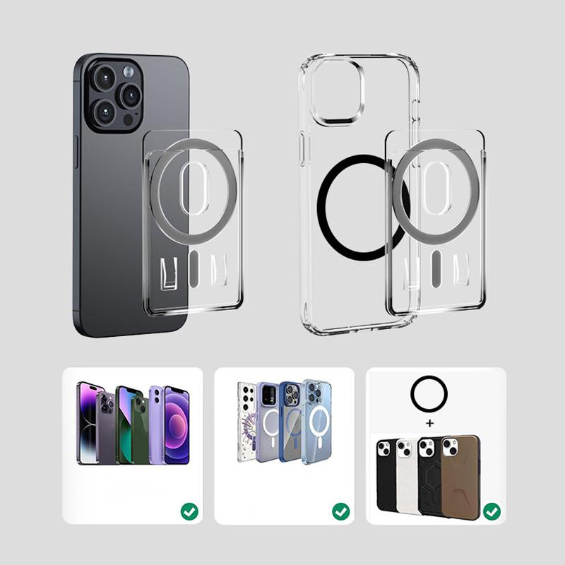 For Magsafe Transparent Magnetic Wallet Clip Phone Back Sticker For Iphone12Pro 13 14 Pro Max Macsafe Card Bag On Sleeve