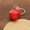 Cute Fruit Red Strawberry Pendant Keychain Suitable For Keyring Backpack Car Pendant Decoration Jewelry Accessories Holiday Gift