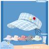 Sommer Japanischer Stil Süß Klein Frisch Kariert Hohl Oberteil Hut Weiblich Verstellbar Reise Sonnenschutzhut Gesicht Kleiner Sonnenhut