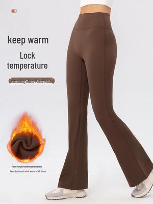 Plus Velvet High-Waisted Flare Yoga Pants - Butt Lifting, Slimming, Warm Outdoor Fitness Wear