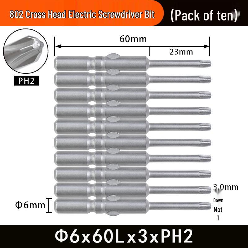Nigao 802 Magnetic S2 Steel Electric Screwdriver Bit, 6mm, 60/80mm Length