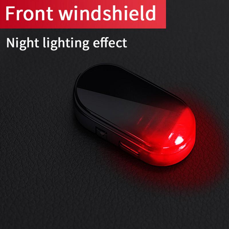 NEW Solar Powered Car Fake Security Light Simulated Alarm Wireless Warning Anti-Theft Caution Lamp LED Flashing Imitation