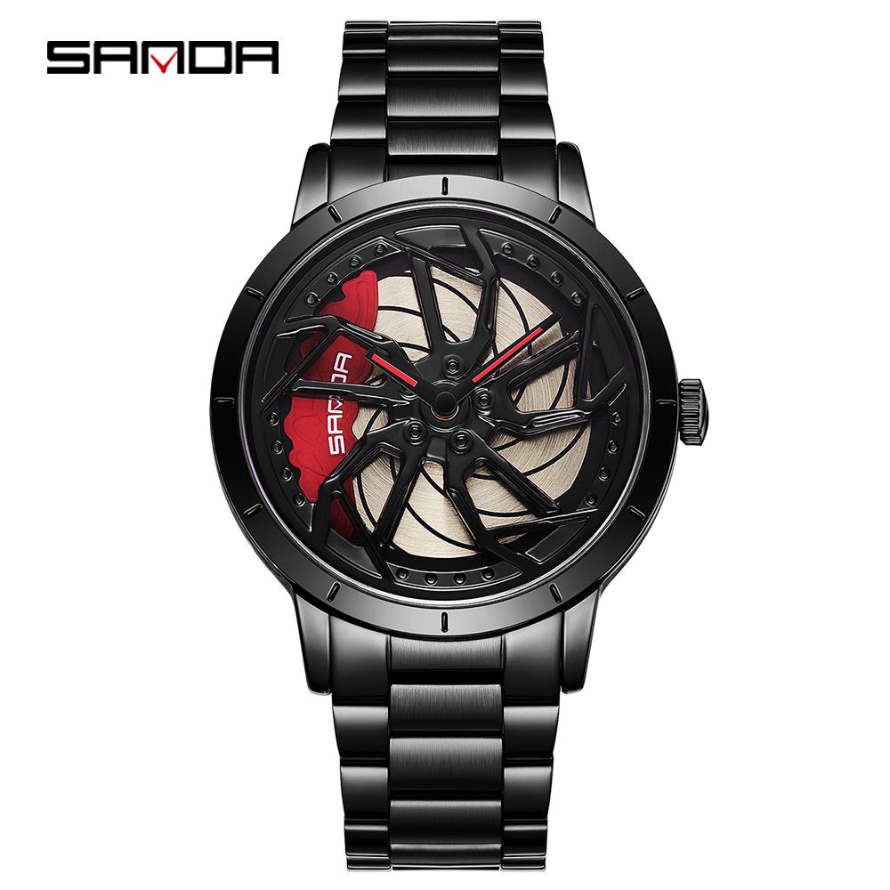 Sanda Meilleure Vente 1088 Montre pour Adolescent: Personnalisé, Cadran Rotatif 3D, Tendance, Quartz Étanche.