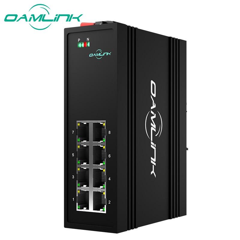 OAMLink 8-Port 100Mbps Unmanaged Industrial PoE Switch