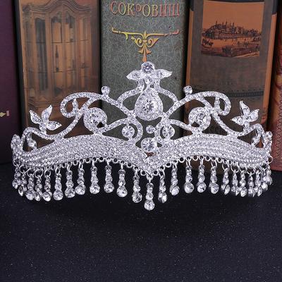 Bridal Wedding Headwear Accessories Crown Arabian Style Tassel Style Alloy Inlaid with Rhinestone Bridal Crown