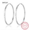 Real 925 Sterling Silve Fashion Inside Diameter 30 40 50 60mm Hoop Earrings For Women Men Personality Jewelry DG0132