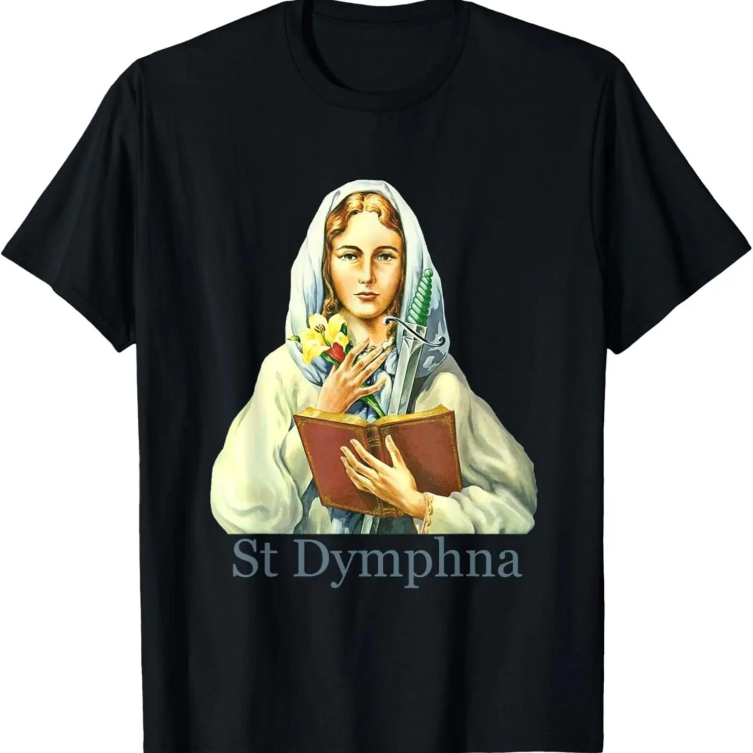 St Dymphna Purity Lily Patron Saint Mental Health Catholic T-Shirt S