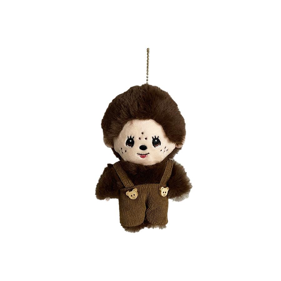Cartoon Monkeyqi Doll Pendant Plush Toy Overalls Doll Bag Hanging Ornaments Grab Machine Doll Holiday Gift