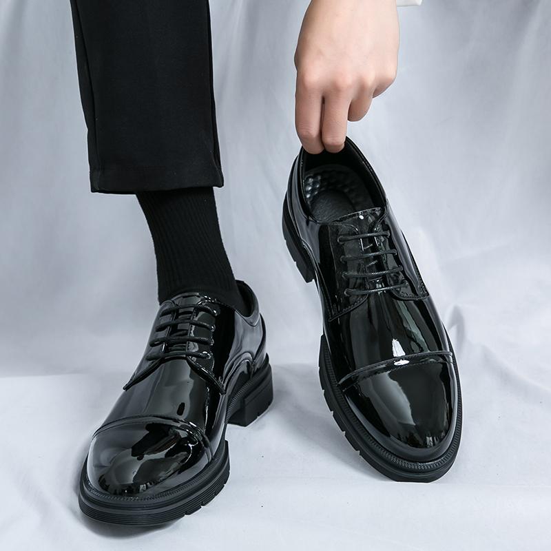 Fashion Classic Green Style Casual Derby Formal Shoes Career Office Leather Shoes Pointy Toe Handmade Business Wedding Dress Shoes Men