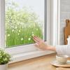 Frühling Sommer Blumen Fensteraufkleber, Wildblumen Gras Fenstersticker für Glasfenster, Doppelseitiger Statischer Anti-Kollisions Blumendekal für Klassenzimmer