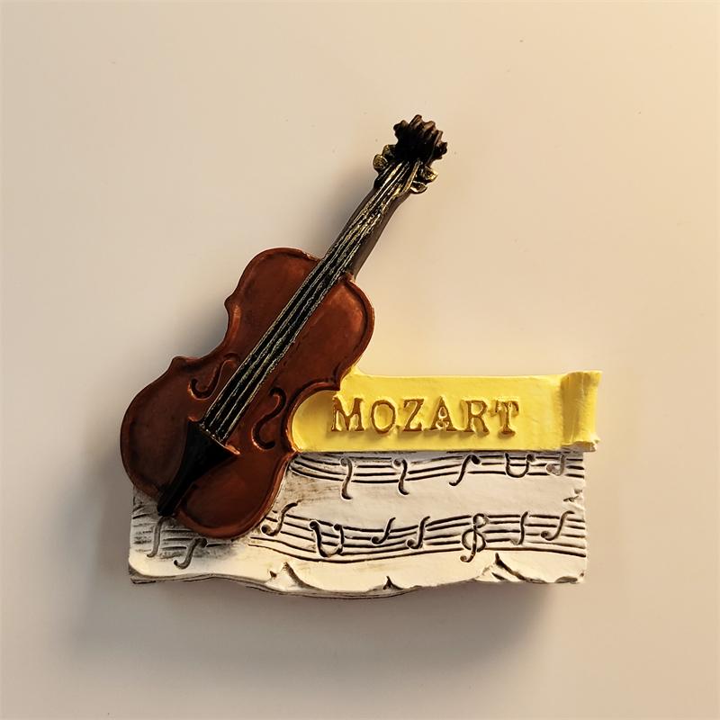 

Австрия Моцарт скрипка 3D стереоскопические туристические сувениры смола живопись украшение дом магниты на холодильник