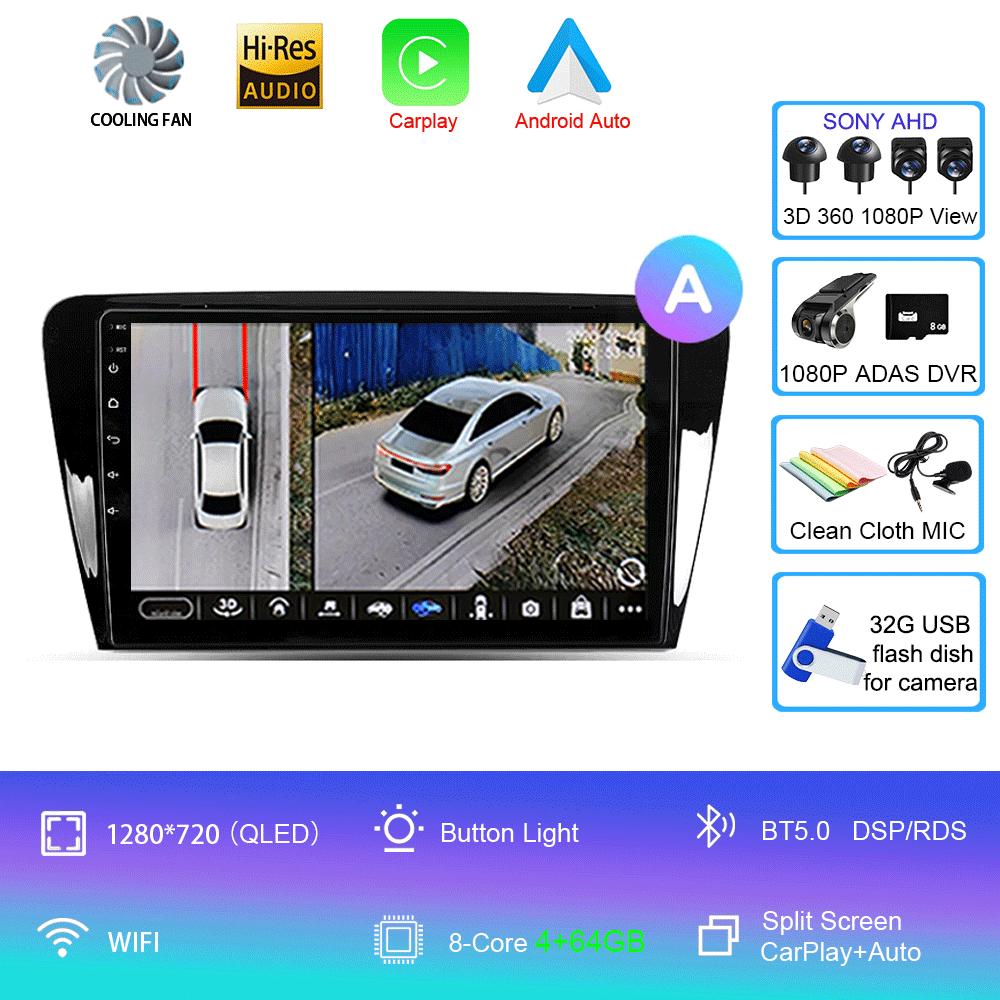 Android 14 Car Radio For Skoda Octavia 3 A7 2013 - 2018 Multimedia Video Player Navigation stereo GPS No 2din 2 din dvd