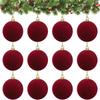 12Pcs Shiny Flocking Christmas Ball 3/5/6/8cm Christmas Tree Decoration  Christmas Tree Decor