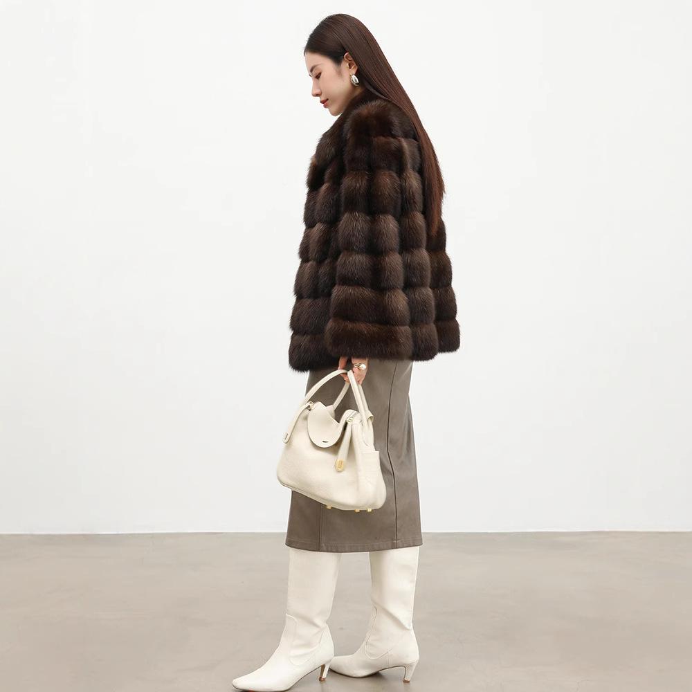 Sable fur coat Russian sable short coat thickened fur women's clothes stand-up collar farmer's new