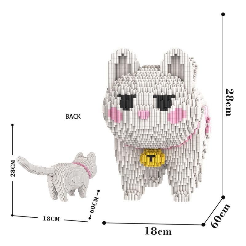 Creative Kawaii Cat Series Building Blocks,Assembly Toys For Boys And Girls Gift,,Ornaments, Home Decor,Building Blocks Toy,32Cm