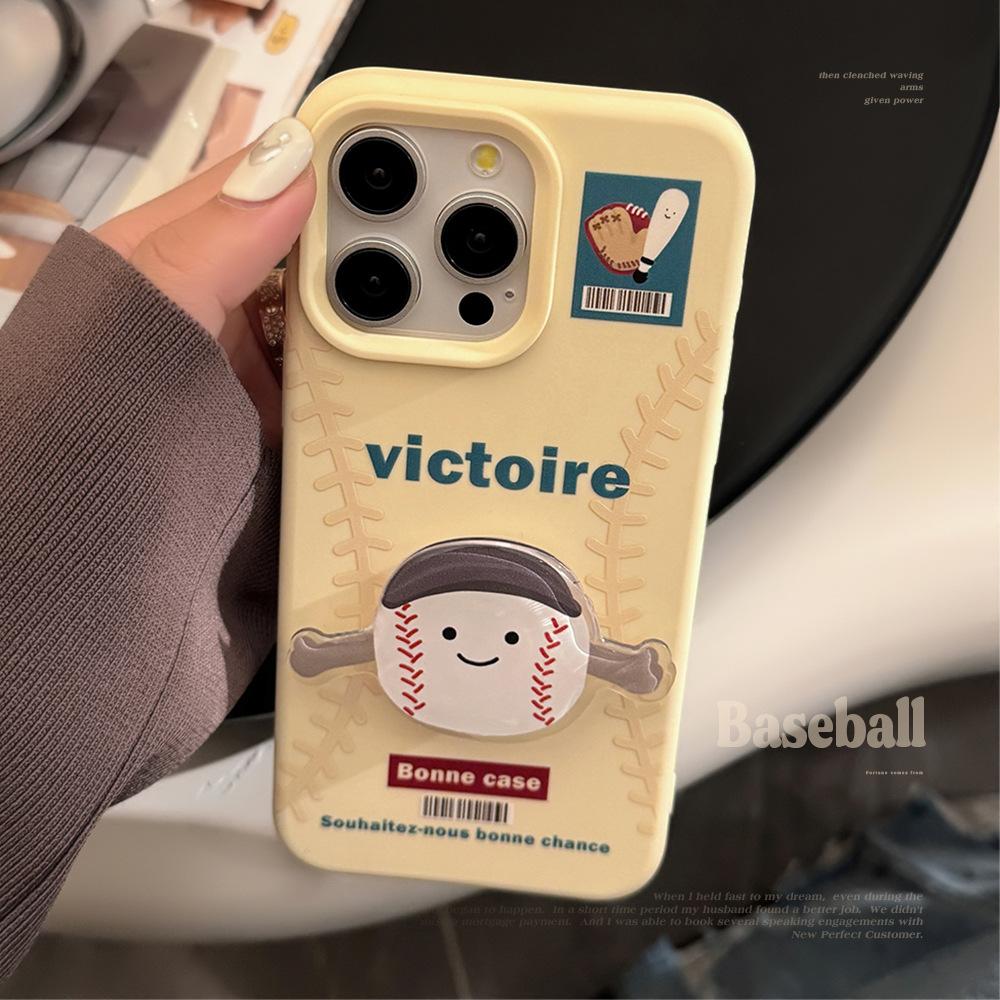 

Cute Baseball Stand Iphone16 Mobile Phone Case 17 Apple 15 Promax Suitable for 13 Anti Fall 12 Silicone 17promax