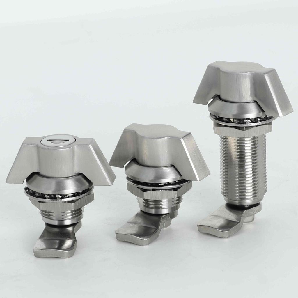 SUS304 Locking Wing Knob Quarter Turn Cam Latch IP65 Waterproof Hand Operated Panel Lock for Electrical Cabinet Enclosure Access