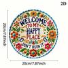 Happy Place Metal Wall Art 2D Flat Print Chic Decor Living Room Bedroom Office Durable