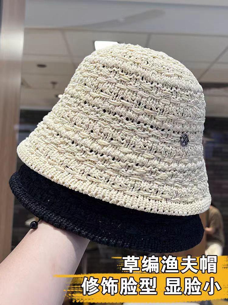 Hat Women's Bucket Hat Spring and Summer Hollow Thin Sun Hat Sunshade Bucket Hat Washbasin Hat