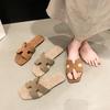 2025 summer new fairy slippers female summer wear one-word flat bottom versatile beach shoes sandals female